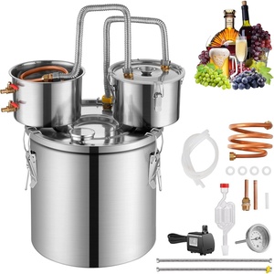 image:imageVEVOR Alcohol Still with Thumper Keg 132Gal  50L Alcohol Distiller Distillery Kit for Alcohol with Copper Tube Buildin Thermometer amp Water Pump for Wine Whisky Brandy