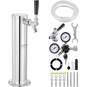 image:imageVEVOR Beer Drip Tray 304 Stainless Steel Kegerator Drip Trays with 4 NonSlip Rubber Pads and Detachable Cover HeatCold Resistant Beer Tower Drip Pan for Bar Restaurant Coffee Shop HomeSingle Faucet Beer Tower