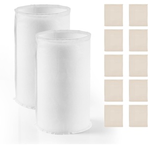 image:imageVEVOR Brew Bags 2 PCS Food Grade Nylon Material Grain Bag 10 PCS Natural CottonLinen Hop Bag Easy to Clean Reusable amp UltraFine Mesh Home Brewing Bags Only for Our Automatic Beer Brewer