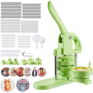 image:imageVEVOR Button Maker 1125228 inch253258mm 3in1 Pin Maker 300pcs Button Parts Ergonomic Arc Handle Punch Press Kit Button Maker Machine with Panda Magic Book for Children DIY Gifts Blue125225 inch200pcs