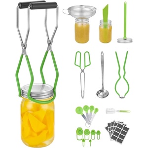 image:imageVEVOR Canning Supplies Starter Kit 9 Pieces Stainless Steel Water Bath Canning Kit for Beginners Canning Tools Set Ladle Measuring Spoon amp Cup Funnel Tongs Jar Lifter Jar Wrench9PCS