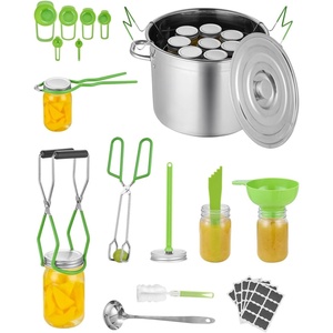 image:imageVEVOR Canning Supplies Starter Kit 9 Pieces Stainless Steel Water Bath Canning Kit for Beginners Canning Tools Set Ladle Measuring Spoon amp Cup Funnel Tongs Jar Lifter Jar Wrench11PCS