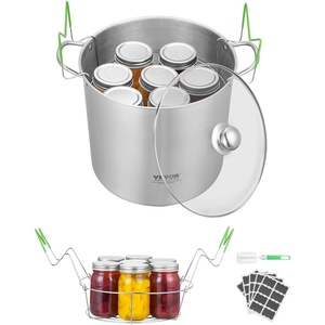 image:imageVEVOR Canning Supplies Starter Kit 9 Pieces Stainless Steel Water Bath Canning Kit for Beginners Canning Tools Set Ladle Measuring Spoon amp Cup Funnel Tongs Jar Lifter Jar Wrench21QT2PCS