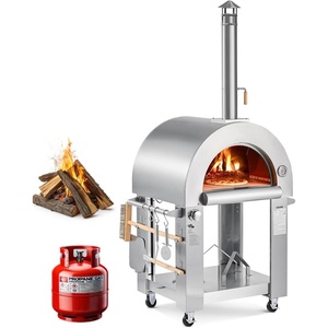 image:imageVEVOR Dual Fuel Giant Pizza Oven Outdoor 26 Artisan Large Pizza Ovens Pellet amp Propane Gas Kiln Pizza Maker with Wheels Pizza Stone Multi Fuel Cooker for Camping amp Backyard