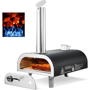 image:imageVEVOR Dual Fuel Pizza Oven Outdoor 12 Inch Wood Fire amp Propane Gas Pizza Oven Pellet amp Propane PizzaMaker with Thermometer Carry Bag Stainless Steel PizzaCook for Outside Camping amp BackyardBlack