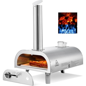 image:imageVEVOR Dual Fuel Pizza Oven Outdoor 12 Inch Wood Fire amp Propane Gas Pizza Oven Pellet amp Propane PizzaMaker with Thermometer Carry Bag Stainless Steel PizzaCook for Outside Camping amp BackyardSilver