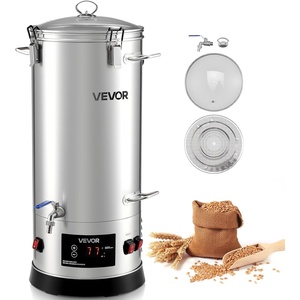 image:imageVEVOR Electric Brewing System 92 Gal35 L Brewing Pot AllinOne Home Beer Brewer wPump Mash Boil Device wPanel AutoManual Mode 1001800W Power 25100 Temp 1180 min Timer Recipe Memory8 Gal