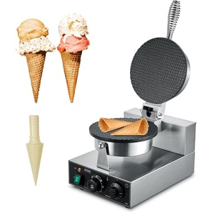 image:imageVEVOR Electric Crepe Maker 16Inch Commercial Crepe Machine 1700W Flat Plate Crepe Griddle Nonstick Stainless Steel Pancake Making Machine Desktop Circular Cereals Pancake Stove with Temp ControlIce Cream Cone  1230 W