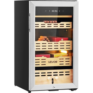 image:imageVEVOR Electric Humidor 50L 300 Counts Electric Cigar Humidor Cabinet with Compressor Cooling Constant Humidity amp Temperature Control Spanish Cedar Wood Shelves amp Drawers 2 Layers for Household75L