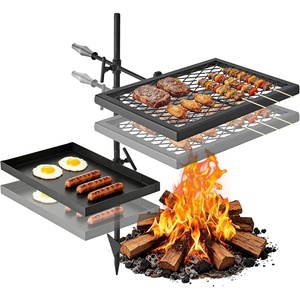 image:imageVEVOR Folding Campfire Grill Heavy Duty Steel Mesh Grate 224 Portable Camping Grates Over Fire Pit Camp Fire Cooking Equipment with Legs Carrying Bag Grilling Rack for Outdoor Open Flame Cooking17 inch Double Layer