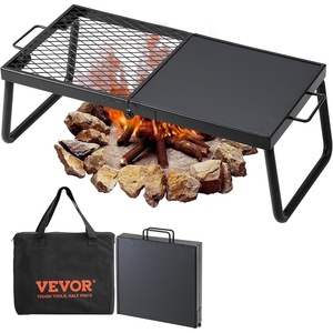 image:imageVEVOR Folding Campfire Grill Heavy Duty Steel Mesh Grate 224 Portable Camping Grates Over Fire Pit Camp Fire Cooking Equipment with Legs Carrying Bag Grilling Rack for Outdoor Open Flame Cooking22411 inch