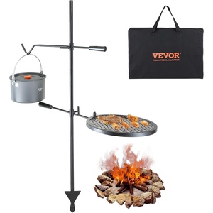 image:imageVEVOR Folding Campfire Grill Heavy Duty Steel Mesh Grate 224 Portable Camping Grates Over Fire Pit Camp Fire Cooking Equipment with Legs Carrying Bag Grilling Rack for Outdoor Open Flame Cooking1414 inch