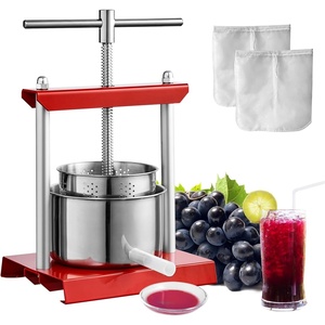 image:imageVEVOR Fruit Wine Press 088 Gallon336L 2 Stainless Steel Barrels Manual Juice Maker Cider Apple Grape Tincture Vegetables Honey Olive Oil Making Press with THandle for Outdoor Kitchen and HomeStainless 053Gal