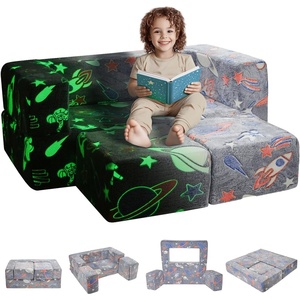 image:imageVEVOR Kids Couch 4Pcs Toddler Couch Sofa Bed Kids Chair Seat Playroom Furniture Child Sectional Sofa with Removable Cover for Kids Girls amp Boys Dark GreyDark Grey