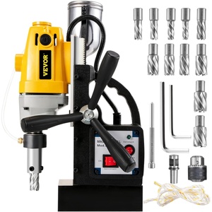 image:imageVEVOR Magnetic Drill 1450W Motor 16 in Boring Diameter 2810 lbf Portable Electric Mag Drill Press with 2 Coring Bits Variable Speed Drilling Machine for Metal Surface Home Improvement Industry11PCS