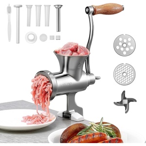 image:imageVEVOR Manual Meat Grinder 304 Stainless Steel Hand Crank Meat Mincer with Steel Table Clamp Sausage Stuffer with 2 Cutting Plates amp Sausage Tube Food Grinder for Beef Chili Pork Kitchen Tabletop5Table Clamp