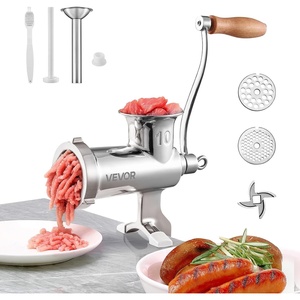 image:imageVEVOR Manual Meat Grinder 304 Stainless Steel Hand Crank Meat Mincer with Steel Table Clamp Sausage Stuffer with 2 Cutting Plates amp Sausage Tube Food Grinder for Beef Chili Pork Kitchen Tabletop10Table Clamp