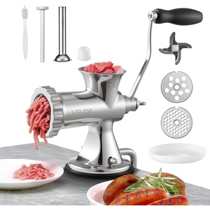 image:imageVEVOR Manual Meat Grinder 304 Stainless Steel Hand Crank Meat Mincer with Steel Table Clamp Sausage Stuffer with 2 Cutting Plates amp Sausage Tube Food Grinder for Beef Chili Pork Kitchen Tabletop8Suction Cup