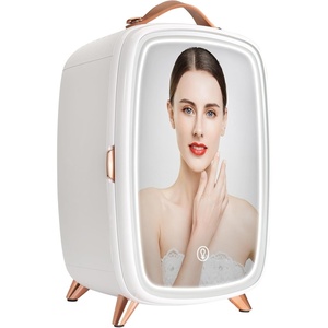 image:imageVEVOR Mini Fridge for Bedroom 6L Luxury Cosmetic Fridges  LED Light amp HD Mirror ACDC Portable Mini Fridge for Car Dorm Office Compact Personal Fridge for Beauty Face Mask Beverage Chill White
