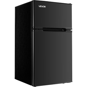 image:imageVEVOR Mini Fridge with Freezer 32 CuFt Dual Zone Compact Refrigerator 3 Modes Adjustable Temp Energy Efficient Small Fridge Reversible Door Low Noise for Bedroom Dorm Brushed StainlessBlack