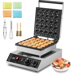 image:imageVEVOR Mini Pancake Maker 25PCS 43mm Diameter Dutch Muffin Waffle Baker Nonstick Stainless Steel Poffertjes Grill Commercial Electric Dorayaki Machine Temp amp Time Control Home Kitchen Restaurant25 pieces1700 W