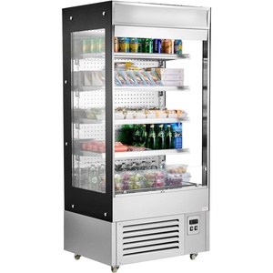 image:imageVEVOR Open Air Merchandiser 3Tier Shelving Commercial Refrigerator Grab and Go Display Cooler Refrigerator with Air Curtain 4 Swivel Wheels LED Light for Restaurants Stores Office 78cuft184 cuft