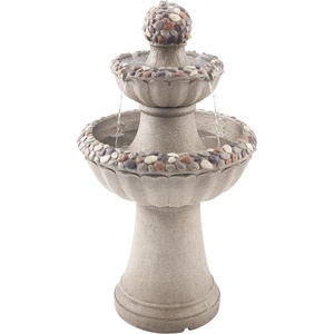 image:imageVEVOR Outdoor Water Fountain 365 in Height Fountain and Waterfall 2Tier Floor Standing Rock Base Style Fiberglass and Resin Fountains with Pump for Outdoor Indoor Garden Home Patio amp BackyardRock Gray