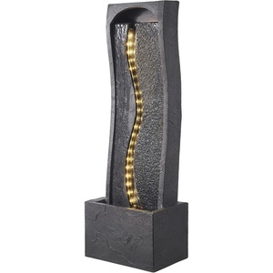 image:imageVEVOR Outdoor Water Fountain 365 in Height Fountain and Waterfall 2Tier Floor Standing Rock Base Style Fiberglass and Resin Fountains with Pump for Outdoor Indoor Garden Home Patio amp BackyardBlack
