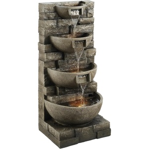 image:imageVEVOR Outdoor Water Fountain 4961 in Height Fountain and Waterfall 5Tier Floor Standing JarShaped Cascading Fountains with LED Light and Pump for Outdoor Indoor Garden Home Patio amp Backyard3563 Inch