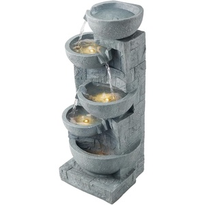 image:imageVEVOR Outdoor Water Fountain 4961 in Height Fountain and Waterfall 5Tier Floor Standing JarShaped Cascading Fountains with LED Light and Pump for Outdoor Indoor Garden Home Patio amp Backyard315 Inch