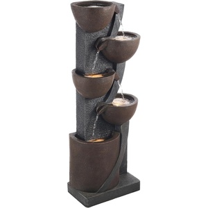 image:imageVEVOR Outdoor Water Fountain 4961 in Height Fountain and Waterfall 5Tier Floor Standing JarShaped Cascading Fountains with LED Light and Pump for Outdoor Indoor Garden Home Patio amp Backyard4961 Inch