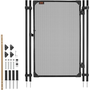 image:imageVEVOR Pool Fence Gate 4 x 25 ft Inground Swimming Pool Fences Gate Outdoor Security Fencing Door Kit with Metal Latch and Stopper 352 GSM Teslin PVC Mesh Square Tube Easy Installation Black4ft x 25ftManual Locking