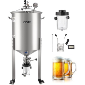 image:imageVEVOR Pressure Fermenter 15 PSI 8 Gal30L AllinOne Stainless Steel Conical Secondary Fermentation Bucket for Wine Beer Brewing Equipment16 GalFermenter20