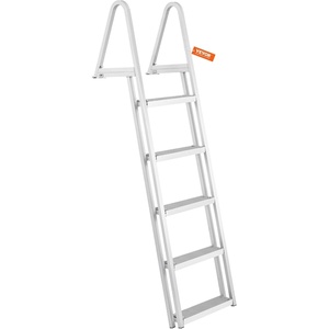image:imageVEVOR Removable Dock Ladder 4 Steps 350 lbs Load Capacity Pontoon Boat Ladder with 4 Wide Step amp Nonslip Mat for ShipLakePoolMarine Boarding24 x 179 x 719 inch