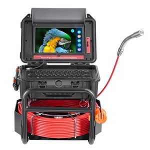 image:imageVEVOR Sewer Camera 165 ft50m SelfLeveling Drain Camera with 512Hz Transmitter Distance Counter 9 Screen 1080P HD Snake Plumbing Cameras with Lights12 LED amp 32GB Card for Duct Pipe165ft with 101 Touchscreen