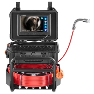 image:imageVEVOR Sewer Camera 165 ft50m SelfLeveling Drain Camera with 512Hz Transmitter Distance Counter 9 Screen 1080P HD Snake Plumbing Cameras with Lights12 LED amp 32GB Card for Duct Pipe165ft with 9 1080P HD Screen