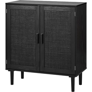 image:imageVEVOR Sideboard Cabinet Buffet Cabinet with 2 Magnetic Doors and Adjustable Shelves Sideboard Buffet for Hallway Entryway Living Room or Kitchen NaturalPure Black