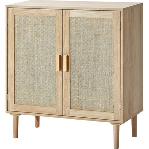 image:imageVEVOR Sideboard Cabinet Buffet Cabinet with 2 Magnetic Doors and Adjustable Shelves Sideboard Buffet for Hallway Entryway Living Room or Kitchen NaturalNatural