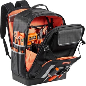 image:imageVEVOR Tool Backpack 56 Pockets Heavyduty Tools Storage Organizer Bags with Molded Base Electrician Jobsite Backpack for Construction Jobsite Electrician Industrial Repairman and HVAC Techs1680D Ballistic Weave