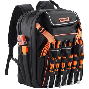 image:imageVEVOR Tool Backpack 56 Pockets Heavyduty Tools Storage Organizer Work Bags Backpack with Laptop Compartment amp Molded Base Electrician Jobsite Backpack for Electrician Repairman and HVAC TechsBlack
