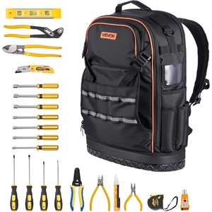 image:imageVEVOR Tool Backpack with Tools 65 Pockets Heavyduty Tools Storage Organizer Bags with Laptop Compartment amp Molded Base Electrician Jobsite Backpack for Electrician Repairman and HVAC Techs65 Pockets