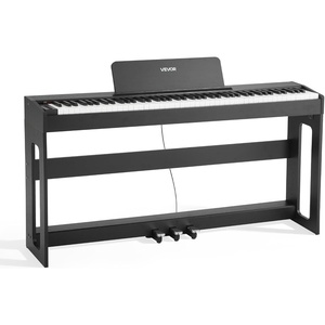 image:imageVEVOR Weighted Digital Piano 88 Keys Fully Weighted Electric Piano Keyboard with Furniture Stand Power Adapter Triple Pedal Record Function 280 Tones Wireless Connection for Beginners BlackBlack