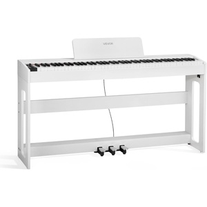 image:imageVEVOR Weighted Digital Piano 88 Keys Fully Weighted Electric Piano Keyboard with Furniture Stand Power Adapter Triple Pedal Record Function 280 Tones Wireless Connection for Beginners BlackWhite