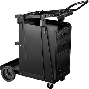 image:imageVEVOR Welding Cart 3Tier Welder Cart Heavy Duty with 400 Lbs Weight Capacity 360 Swivel Wheels Tank Storage Safety Chains Rolling MIG Welder Cart for TIG ARC MMA Plasma Cutter Welding Machine2 Drawers
