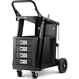 image:imageVEVOR Welding Cart 3Tier Welder Cart Heavy Duty with 400 Lbs Weight Capacity 360 Swivel Wheels Tank Storage Safety Chains Rolling MIG Welder Cart for TIG ARC MMA Plasma Cutter Welding Machine2Tier 4 Drawers