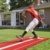 image:imageVEVOR 10x3ft SoftballBaseball Pitching Mat with Rubber Mound  AntiFade Turf amp AntiSlip Foam Backing Portable Fastpitch Training Aid for IndoorOutdoor Practice RedGreenRed