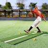 image:imageVEVOR 10x3ft SoftballBaseball Pitching Mat with Rubber Mound  AntiFade Turf amp AntiSlip Foam Backing Portable Fastpitch Training Aid for IndoorOutdoor Practice RedGreenGreen
