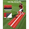 image:imageVEVOR 10x3ft SoftballBaseball Pitching Mat with Rubber Mound  AntiFade Turf amp AntiSlip Foam Backing Portable Fastpitch Training Aid for IndoorOutdoor Practice RedGreenRed
