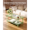 image:imageVEVOR Acrylic Coffee Table 2Tiers Center Table with Open Storage Shelf Modern Rectangle Acrylic Coffe Desk for Living Room Dining Room Kitchen Island Office 315 W x 197 D x 157 H GreenGreen