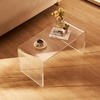 image:imageVEVOR Acrylic Coffee Table 2Tiers Center Table with Open Storage Shelf Modern Rectangle Acrylic Coffe Desk for Living Room Dining Room Kitchen Island Office 315 W x 197 D x 157 H GreenClear  Ushape